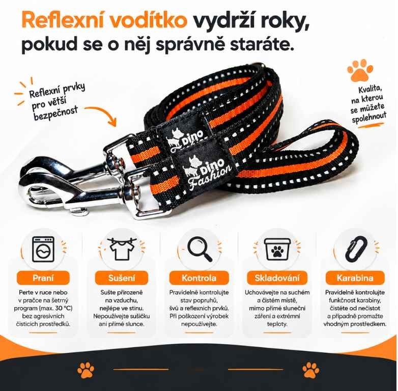 reflexní vodítko pro psa údržba